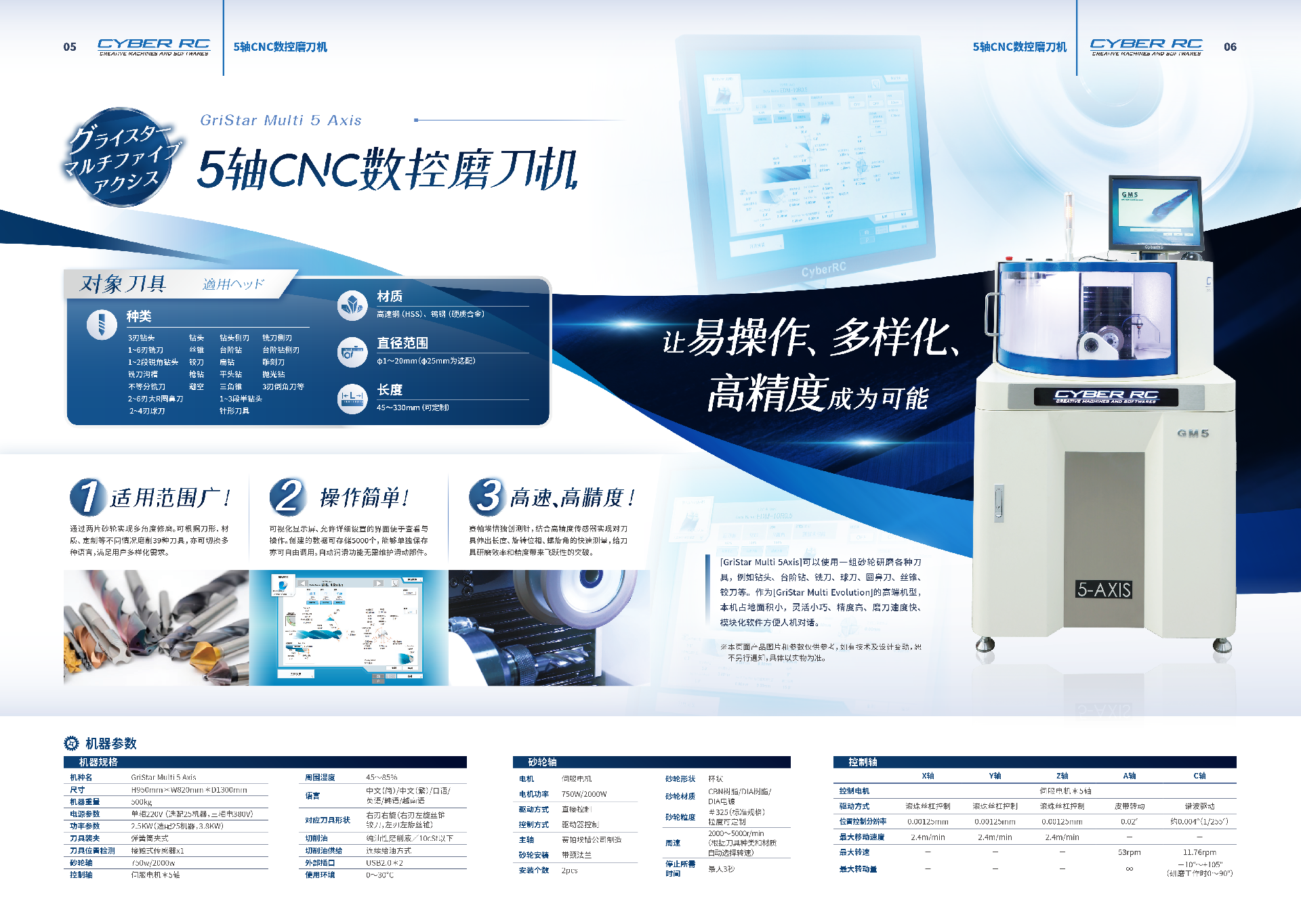 五軸全自動數(shù)控磨刀機