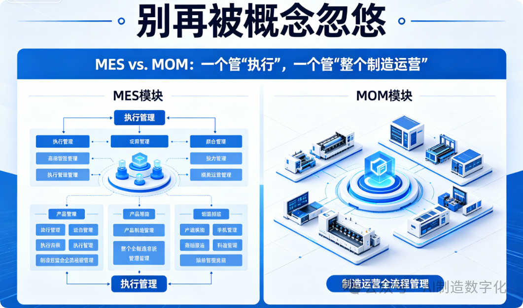 MES vs. MOM：一個(gè)管“執(zhí)行”，一個(gè)管“整個(gè)制造運(yùn)營”(圖1)